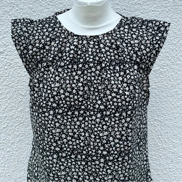 PEACOCKS Black Floral Blouse Size 12 - Picture 12 of 12
